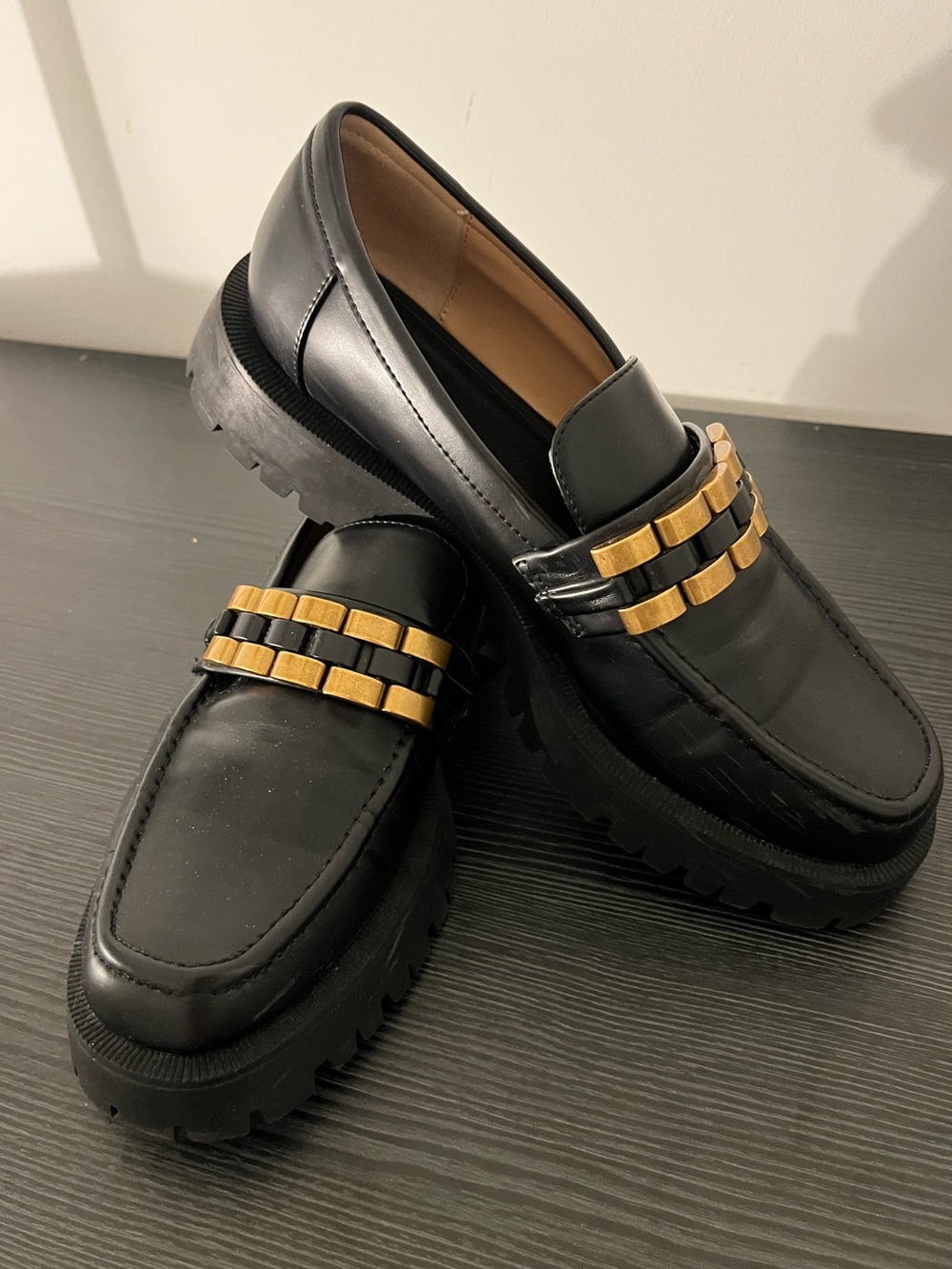 Zara Chunky Black Loafers